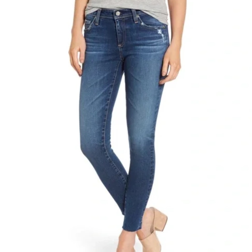 AG The Legging Raw Hem Ankle Skinny Jeans -12 Years Blue Dust - Size 31